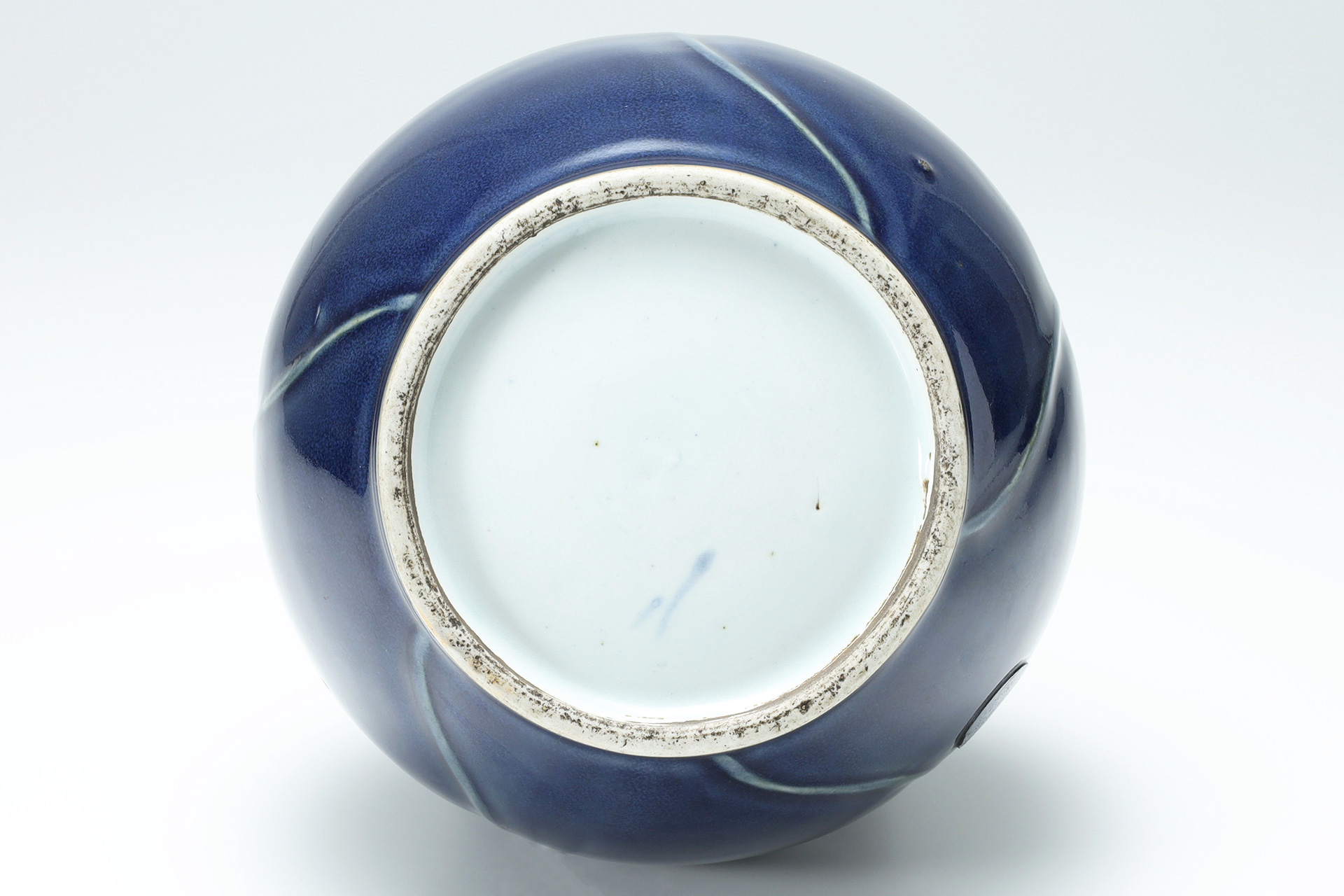 Old-Kutani Cobalt Blue glaze Gourd shaped Bottle（Edo Period）-8