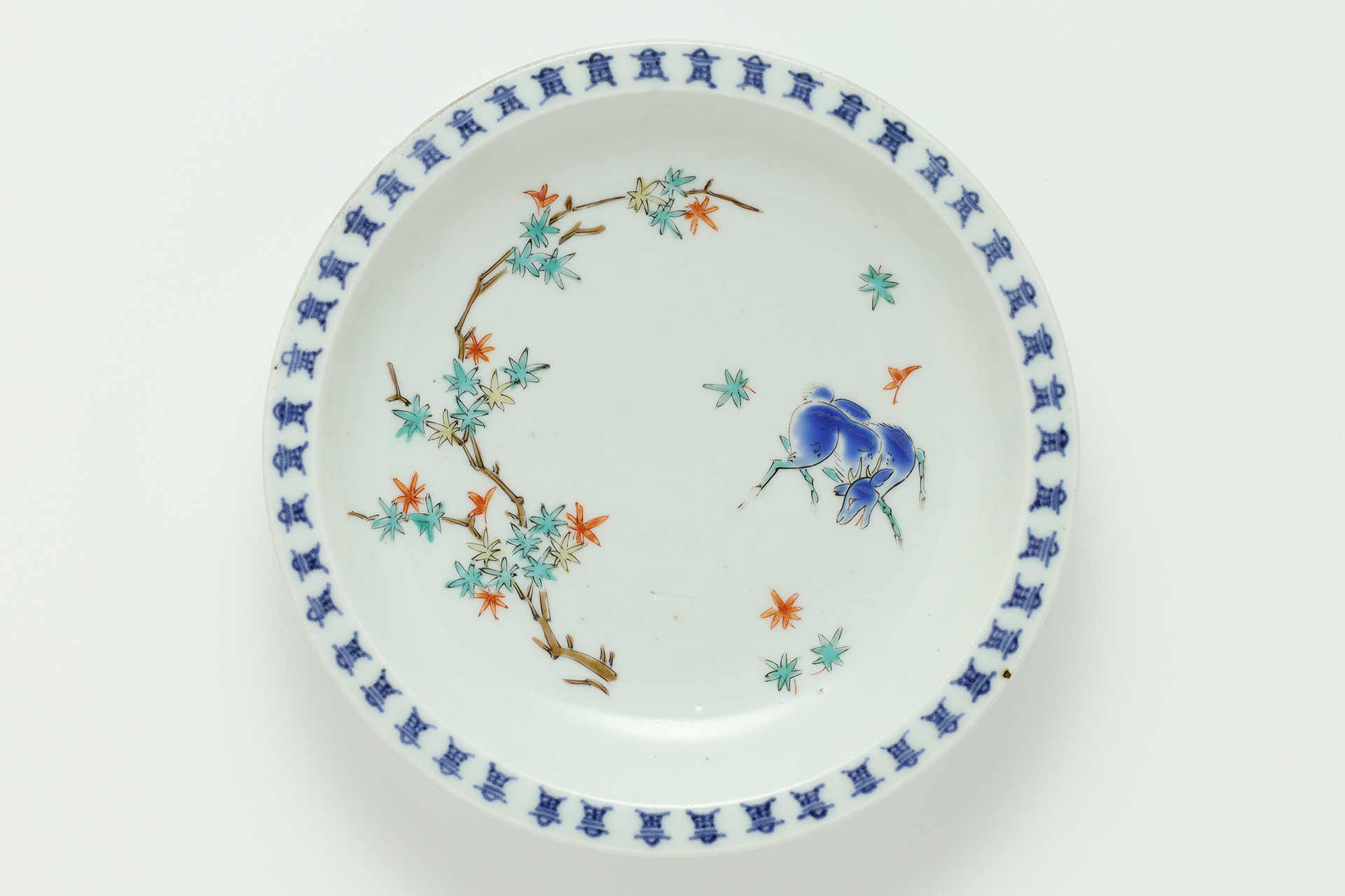 Old-Kakiemon Small Dish with Design of Deer and Autumn leaves（Edo Period）-1