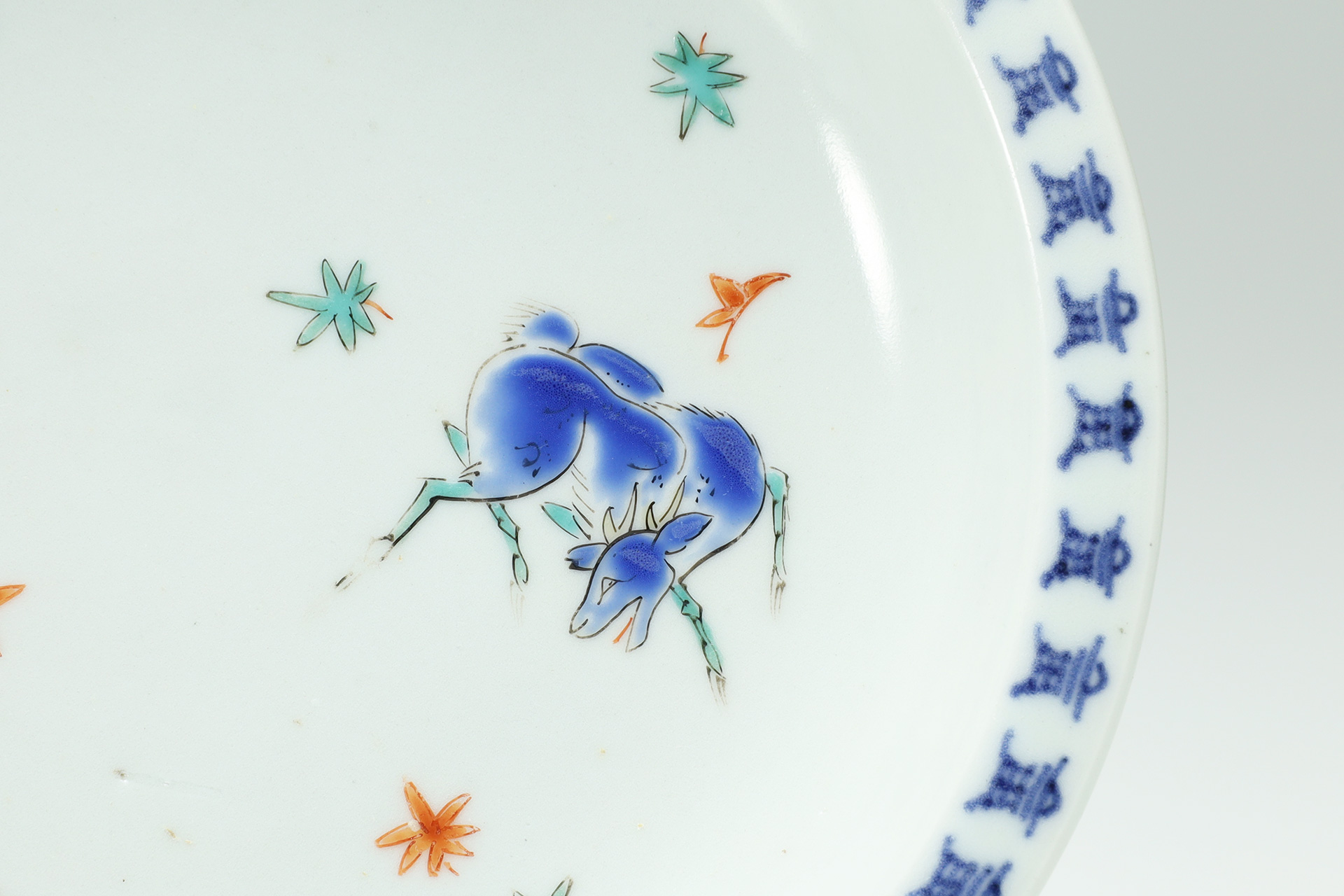 Old-Kakiemon Small Dish with Design of Deer and Autumn leaves（Edo Period）-3