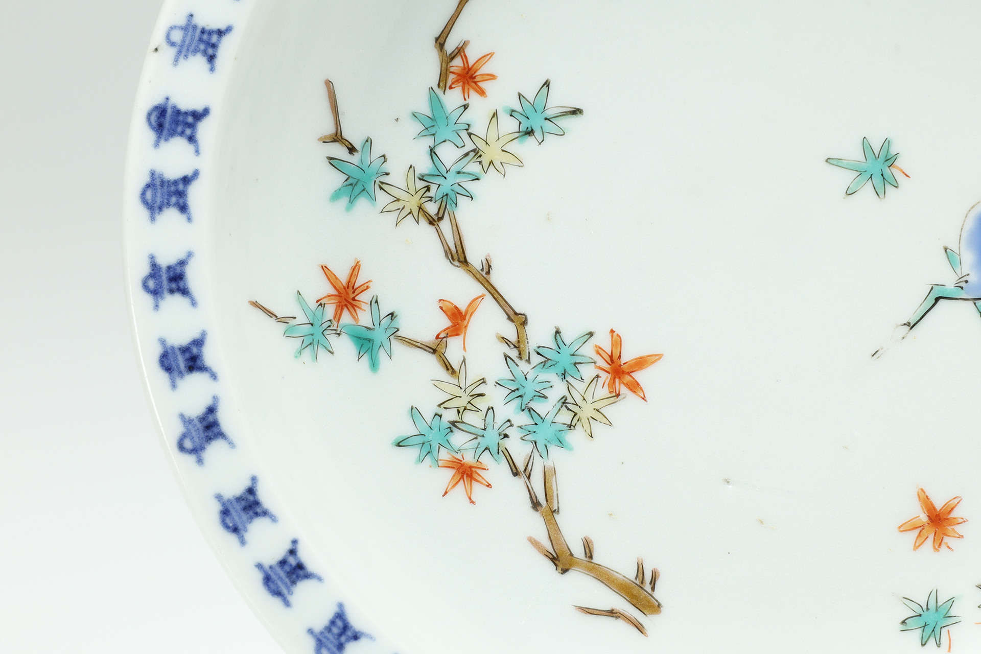 Old-Kakiemon Small Dish with Design of Deer and Autumn leaves（Edo Period）-4