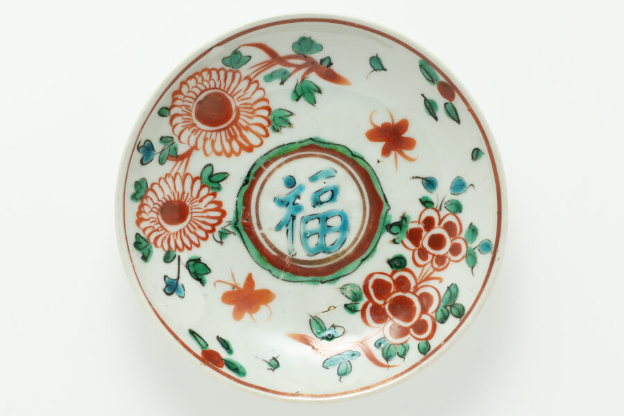 Gosu-Akae Dish with Design of Bird and Flower（5 Pieces / Ming Dynasty）-14