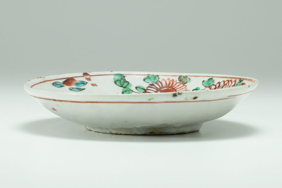 Gosu-Akae Dish with Design of Bird and Flower（5 Pieces / Ming Dynasty）-5