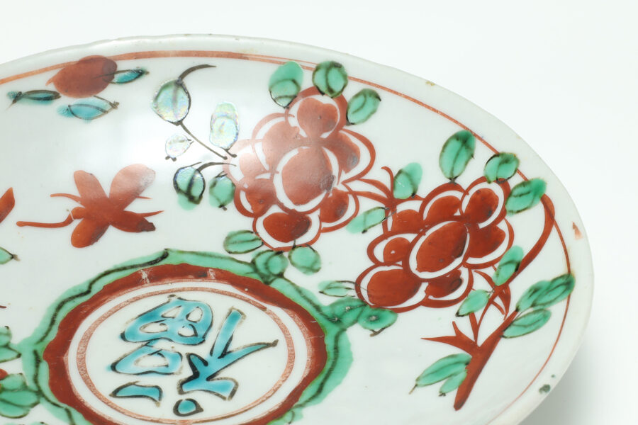 Gosu-Akae Dish with Design of Bird and Flower（5 Pieces / Ming Dynasty）-8