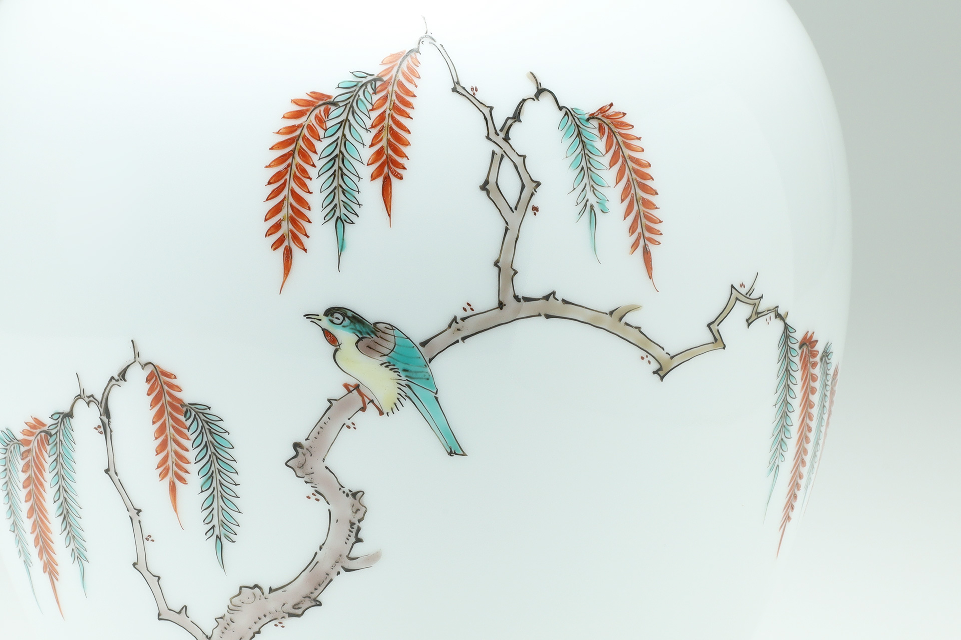 Vase with Design of Willow and Bird（14th Kakiemon Sakaida Kiln）-3