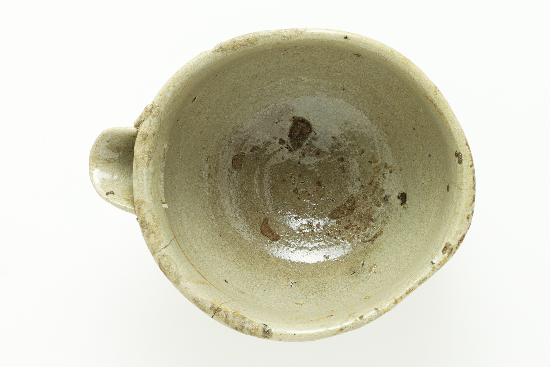 E-Garatsu Spouted Bowl with Design of Grass（Momoyama-Edo Period）-10