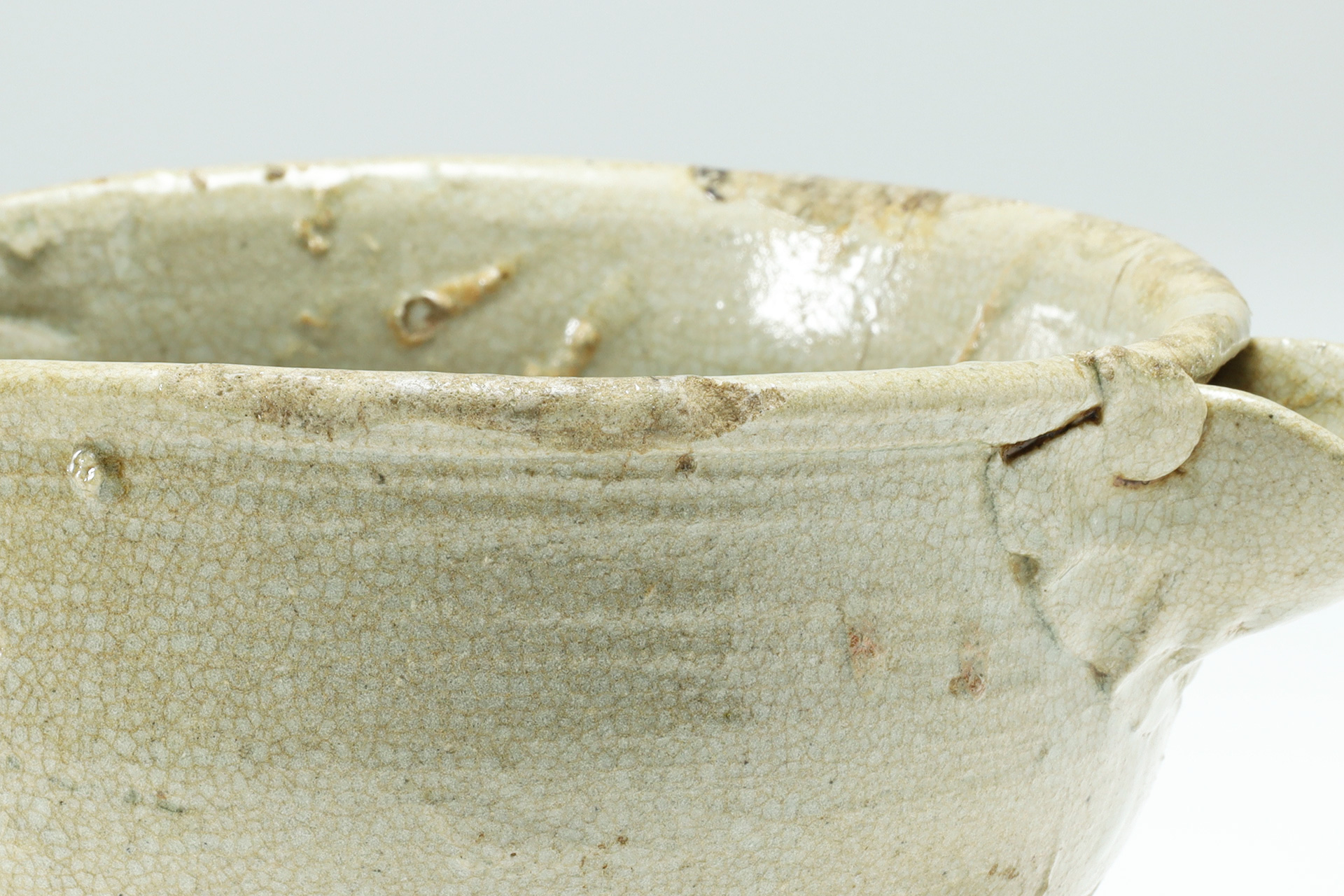 E-Garatsu Spouted Bowl with Design of Grass（Momoyama-Edo Period）-9