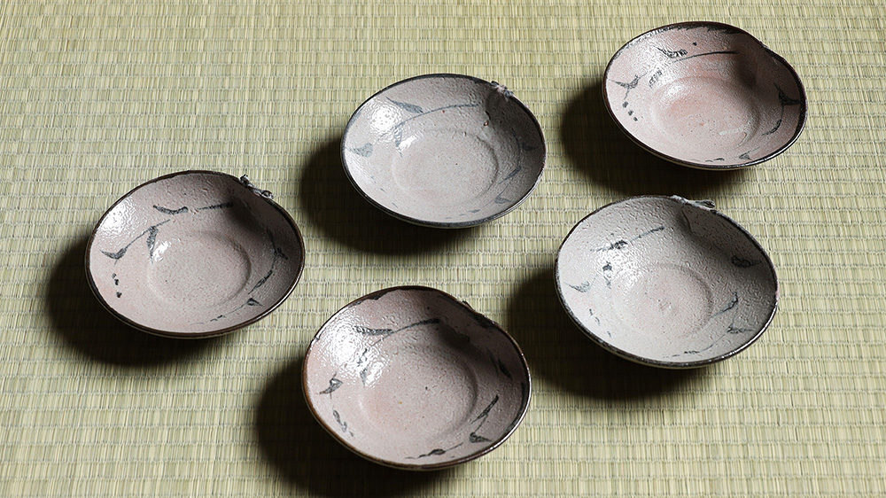 Karatsu Shell Shaped Dish（5 Pieces / Rosanjin Kitaoji）-3