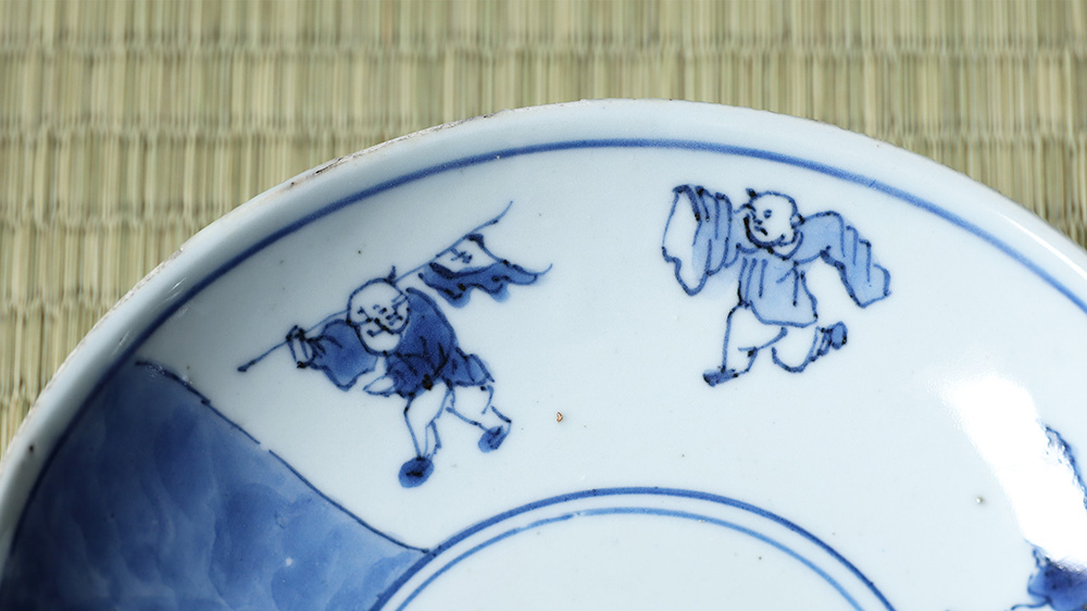Kosometsuke Dish with Design of Chinese Boys（5 Pieces / Ming Dynasty）-2