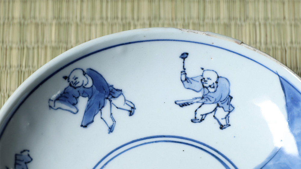 Kosometsuke Dish with Design of Chinese Boys（5 Pieces / Ming Dynasty）-3