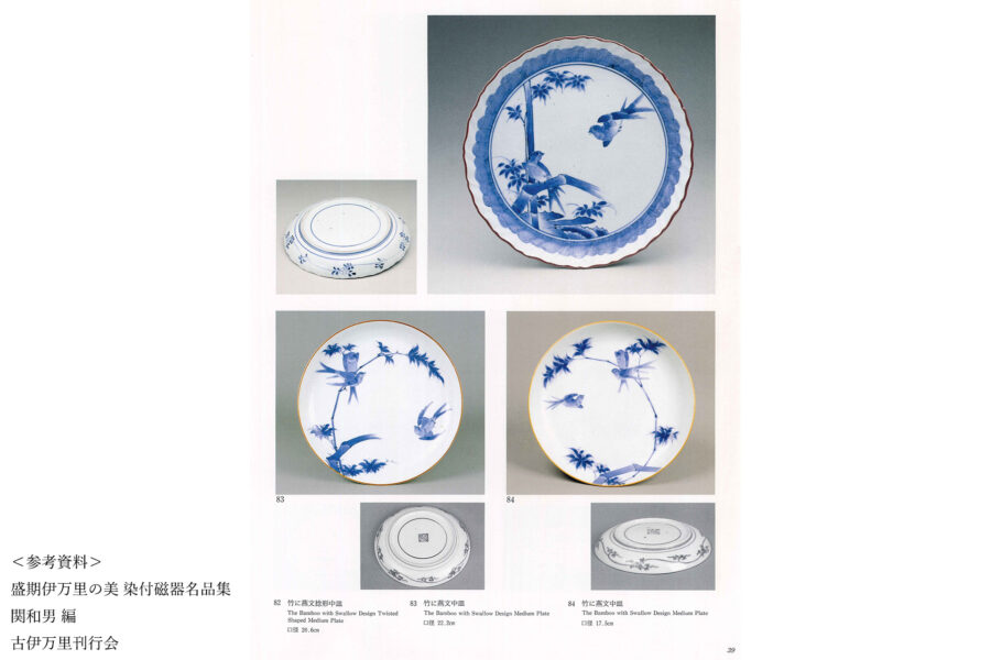 Kakiemon Dish with design of Bamboo and Swallow（Edo Period）-13-jp