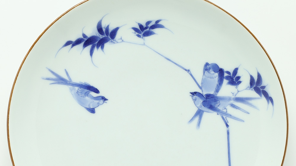 Kakiemon Dish with design of Bamboo and Swallow（Edo Period）-1
