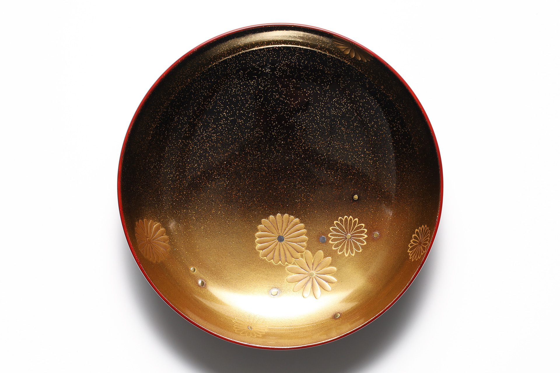 Wajima lacquer Bowl with Design of Chrysanthemum and Paulownia（5 Pieces / Junichi Hakose）-5