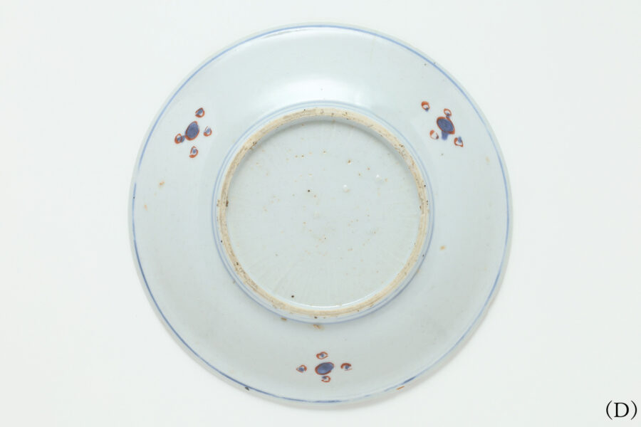 Tenkei-Akae Small Dish with Design of Rabbit（5 Pieces / Ming Dynasty）-3d