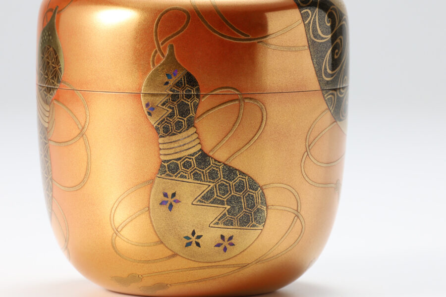 Makie Tea Caddy with Design of Six Gourd（2th Masaharu Arai）-4