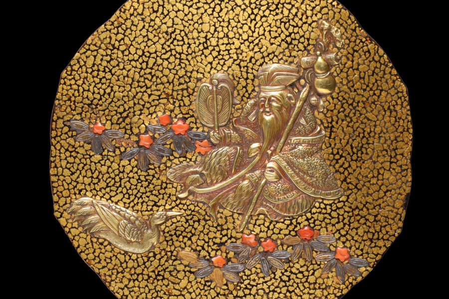 Makie Incense Box with Design of Shouxing（Meiji Period）-4