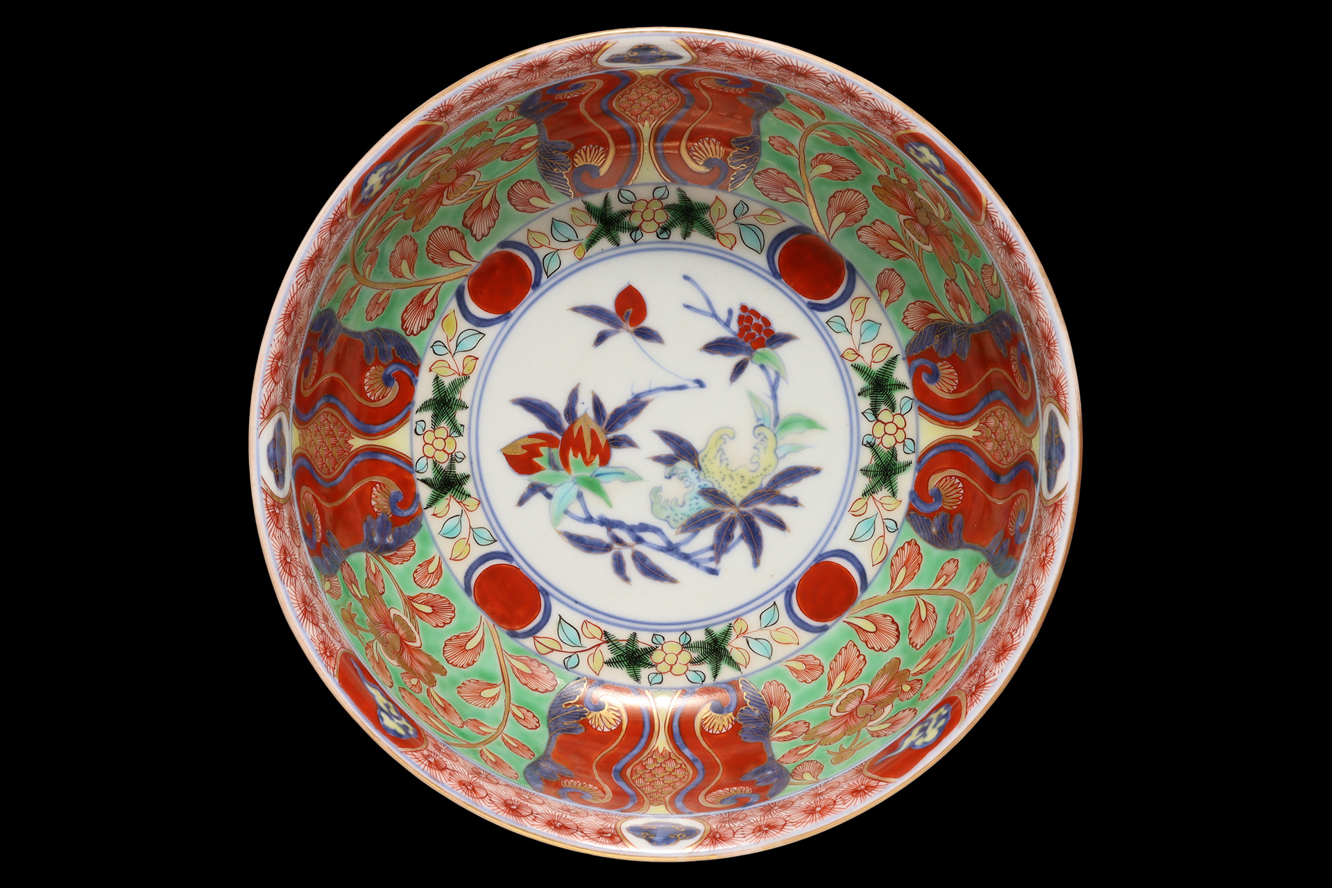 古伊万里色絵三果文鉢（江戸時代）-1