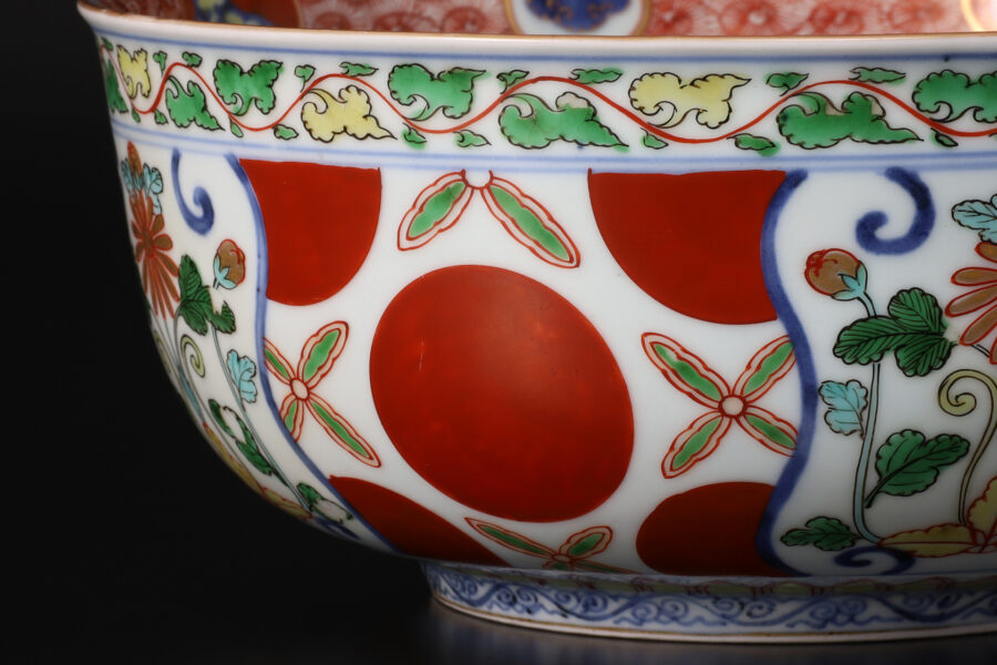 古伊万里色絵三果文鉢（江戸時代）-4