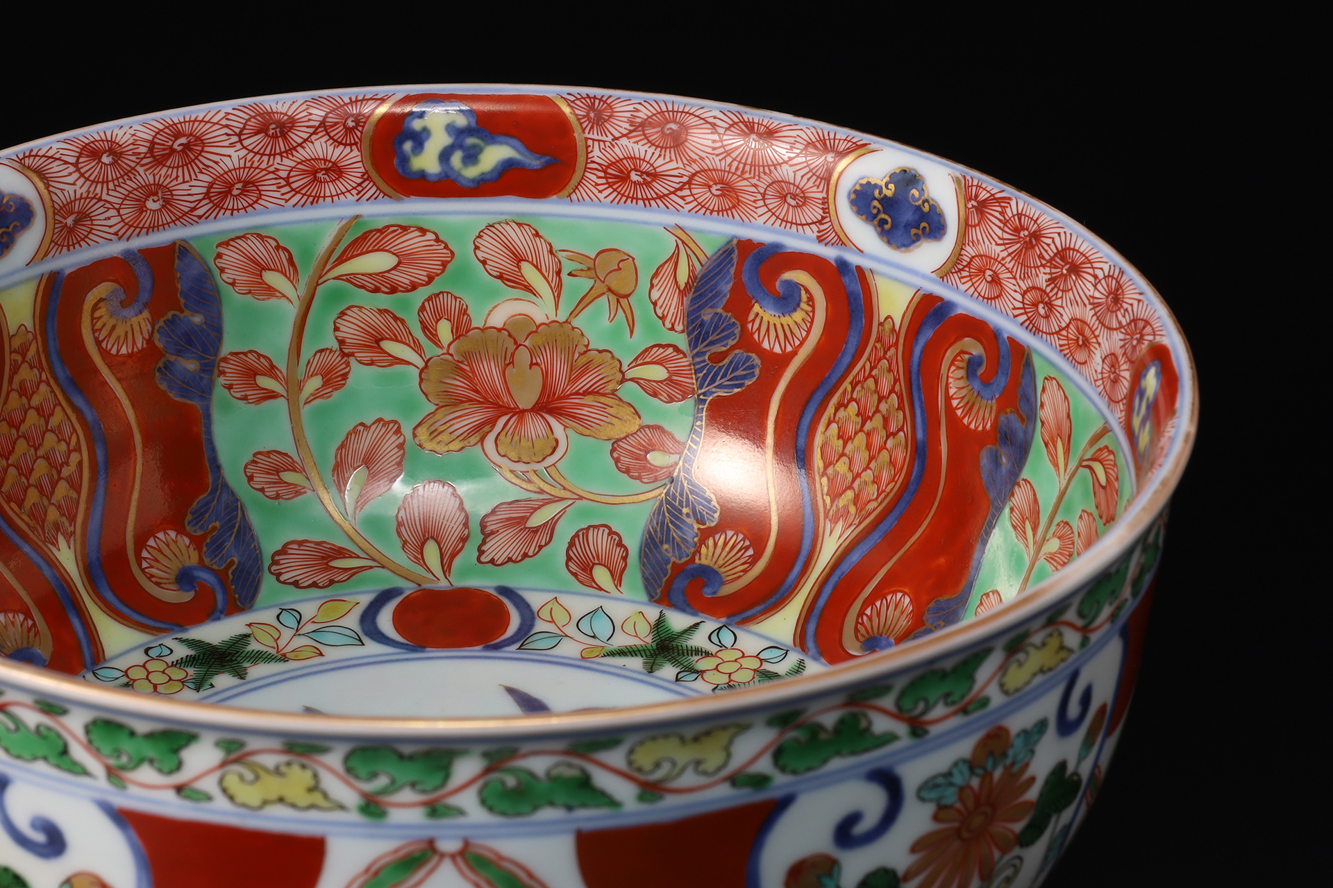 古伊万里色絵三果文鉢（江戸時代）-6