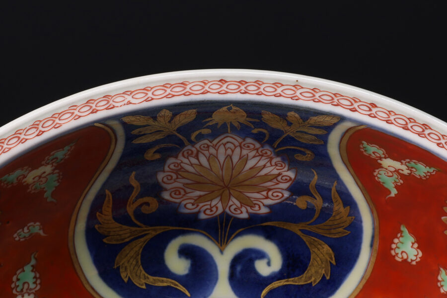 古伊万里色絵荒磯文鉢（江戸時代）-7