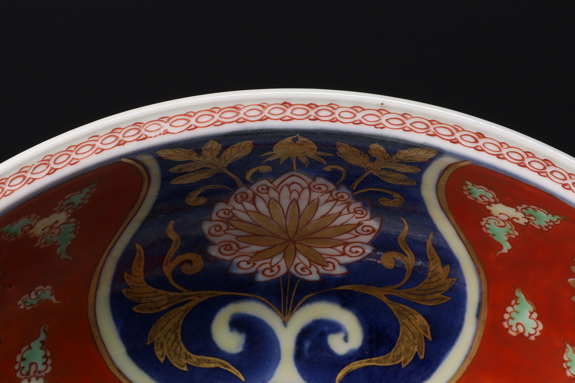 古伊万里色絵荒磯文鉢（江戸時代）-7