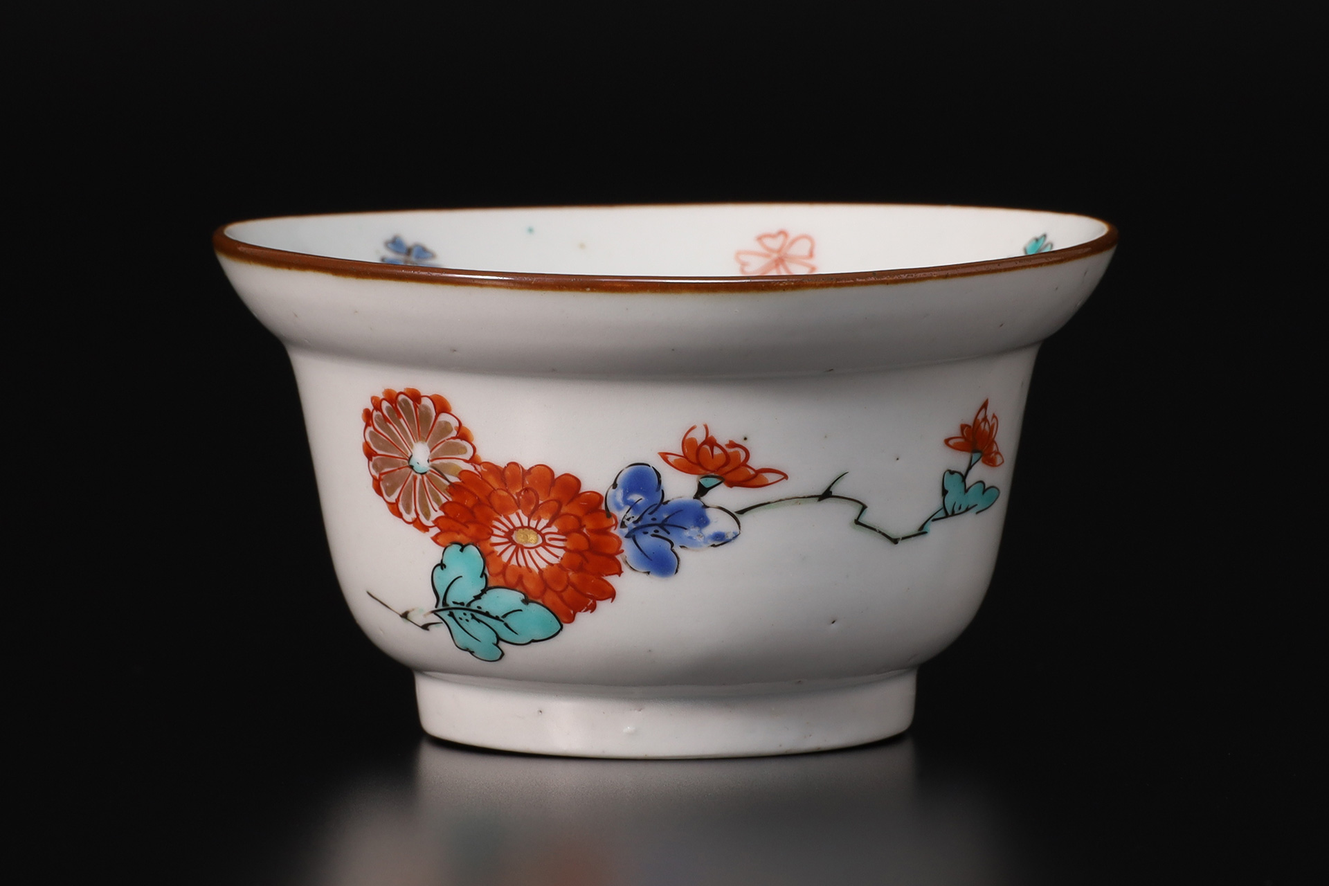 柿右衛門色絵菊桜文小鉢（5客 / 江戸時代）-2