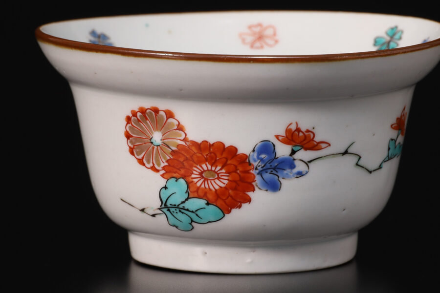 柿右衛門色絵菊桜文小鉢（5客 / 江戸時代）-3