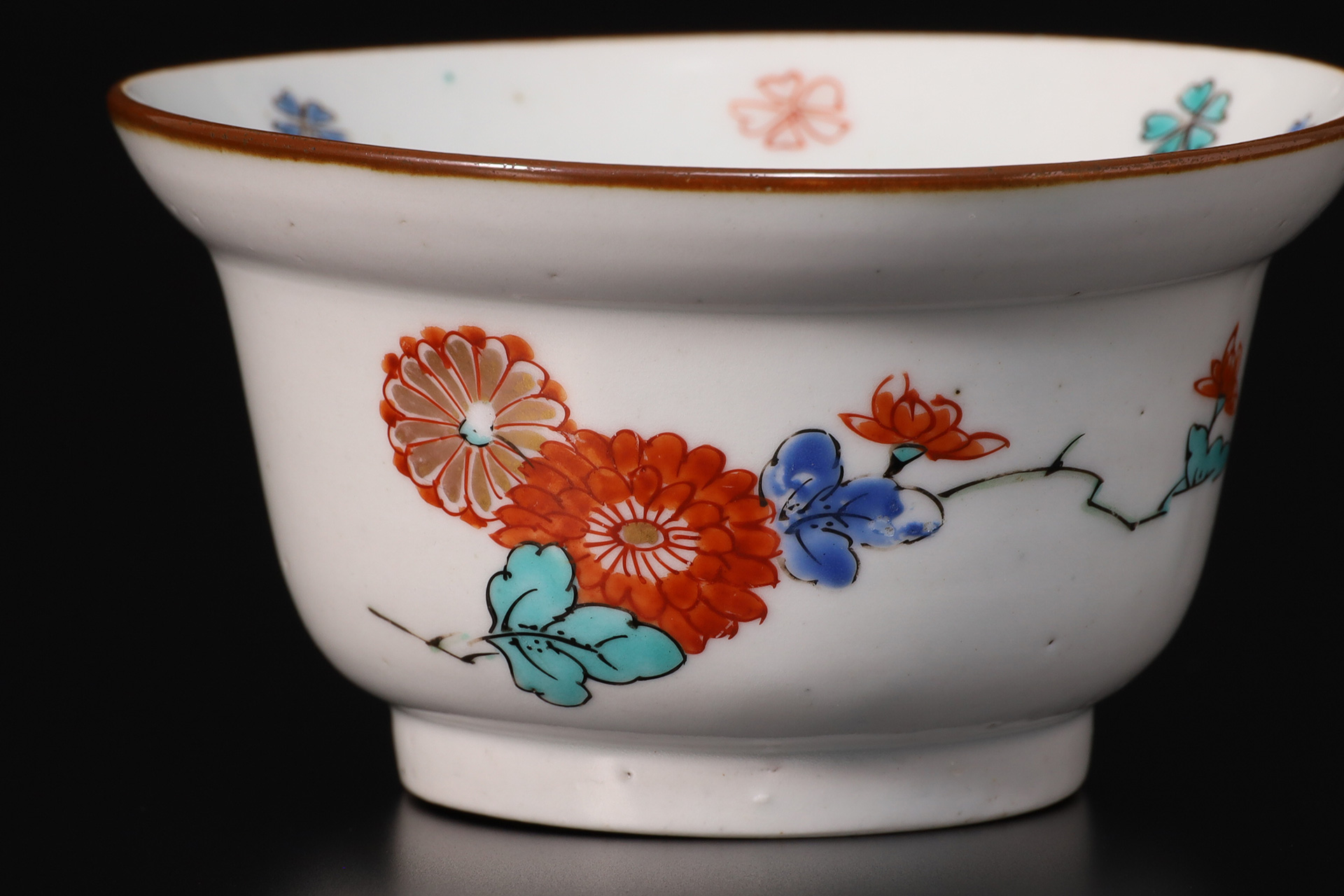 柿右衛門色絵菊桜文小鉢（5客 / 江戸時代）-3