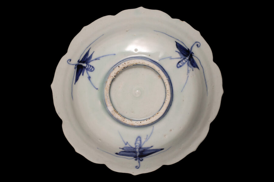 初期伊万里染付鳥文輪花小鉢（江戸時代）-5