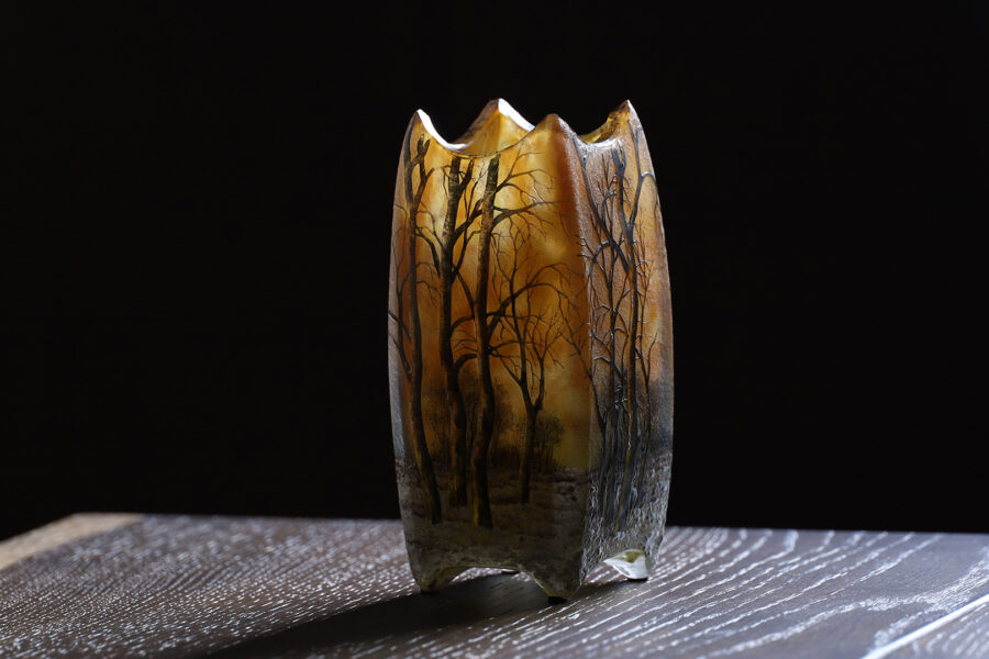 Vase with Wintry Scene Design (Daum Frères)