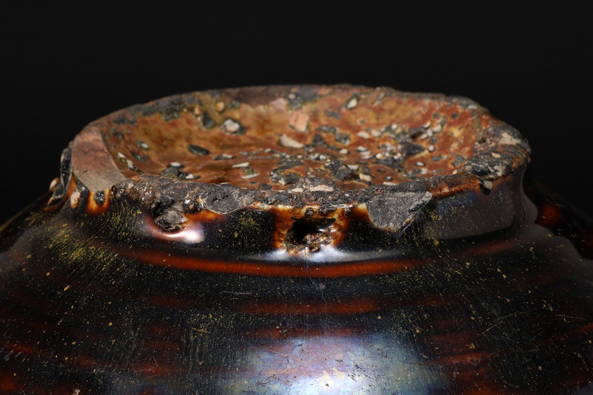 李朝飴釉面取壺（朝鮮時代）-11