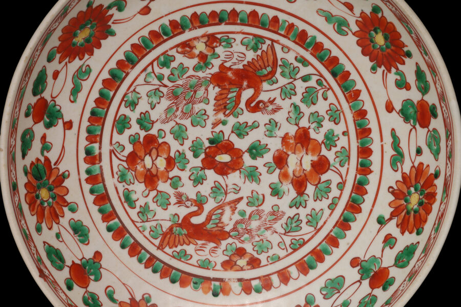 古赤絵唐草孔雀文大盤（明時代 / 所載品）-3