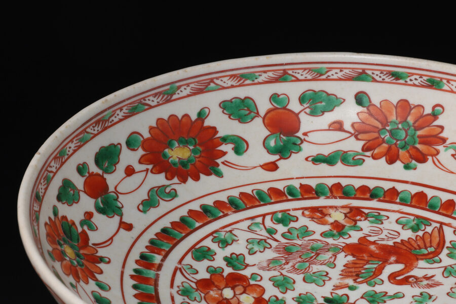 古赤絵唐草孔雀文大盤（明時代 / 所載品）-5