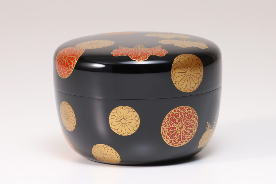 Kodai-ji Maki-e Flat Natsume (Kawabata Kinsa V, Inscribed by Hounsai Soshitsu)