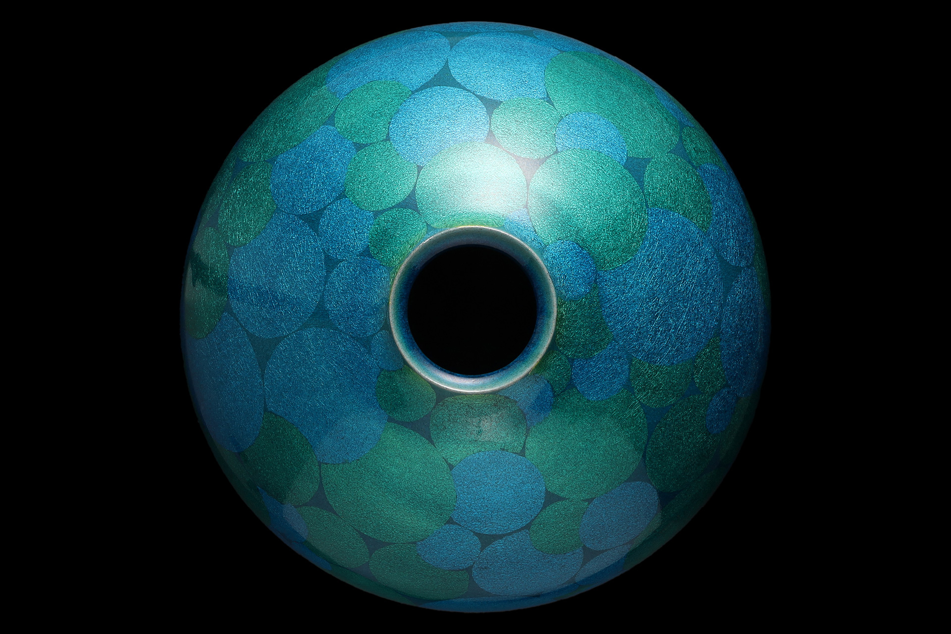 釉裏白金彩花壺（小野珀子）-5