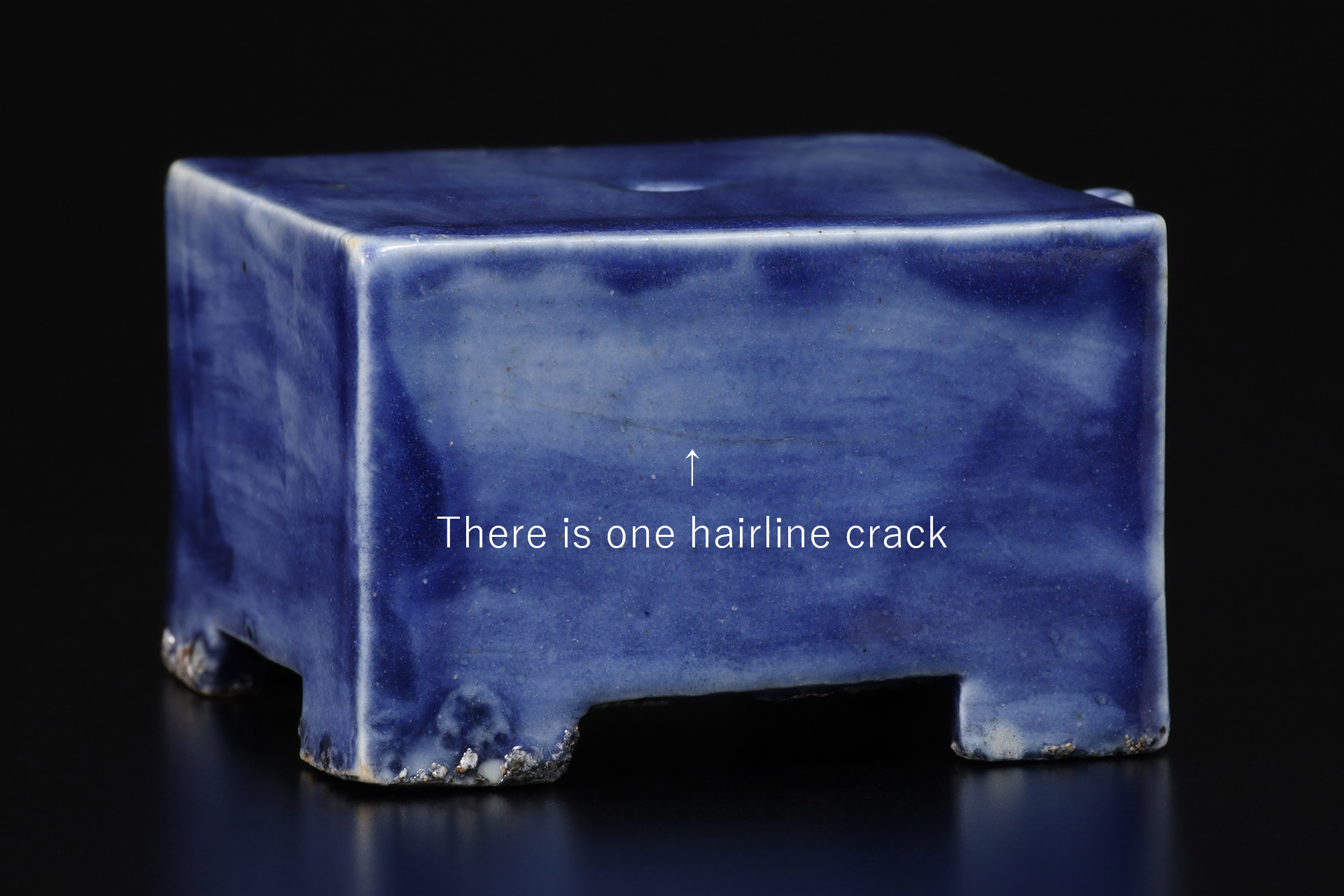 李朝瑠璃釉四方水滴（朝鮮時代）-4