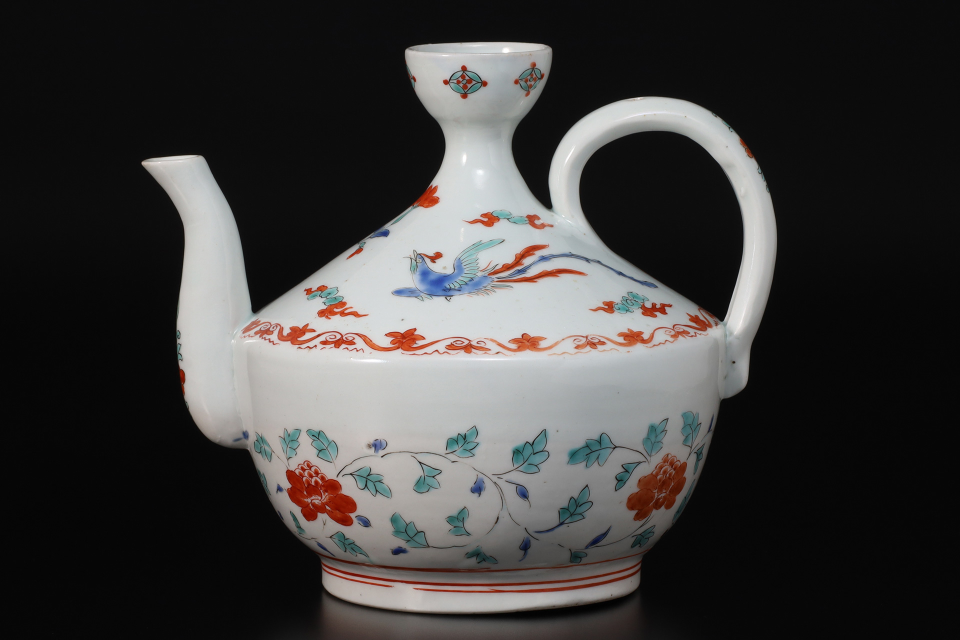 柿右衛門色絵鳳凰唐草文水注（江戸時代）-1
