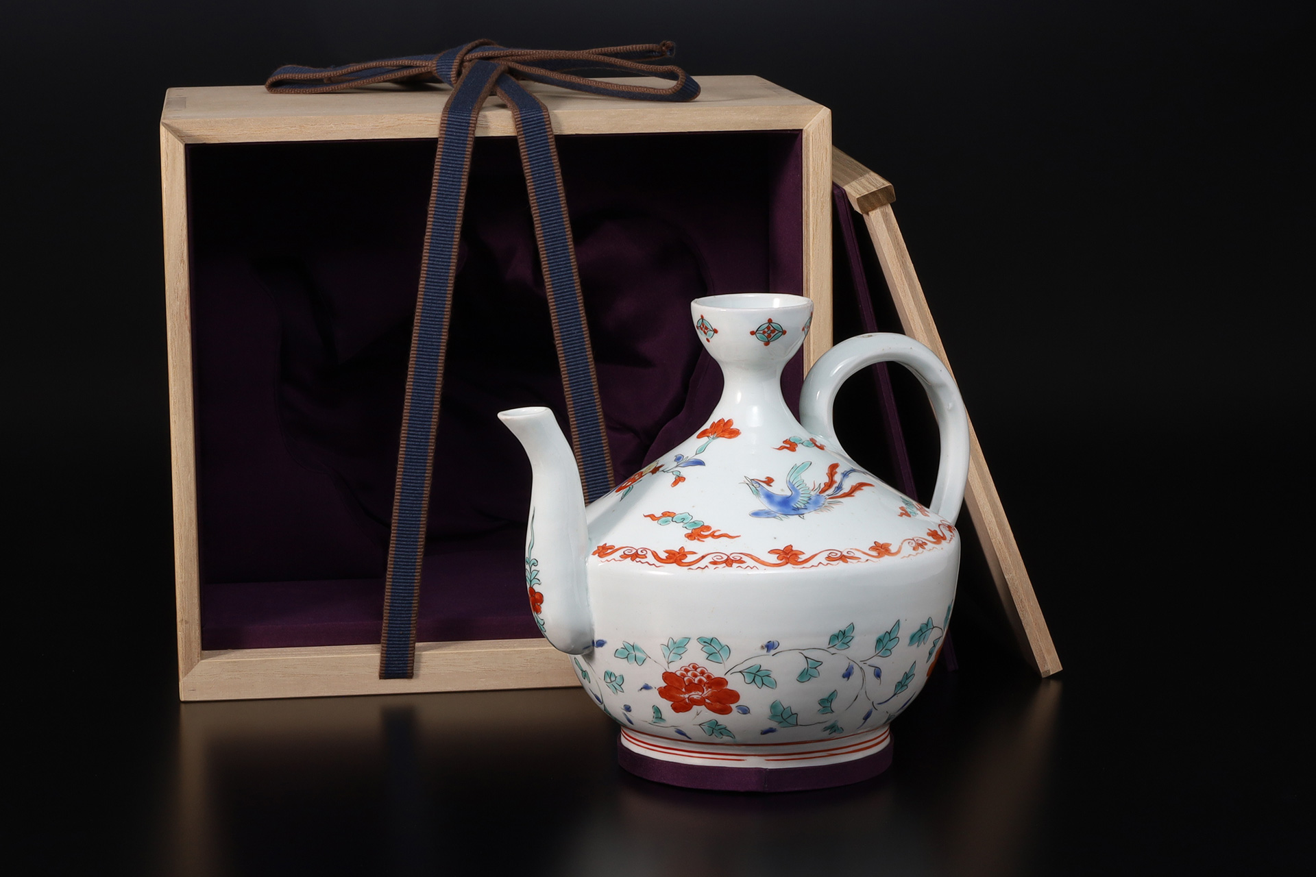 柿右衛門色絵鳳凰唐草文水注（江戸時代）-14