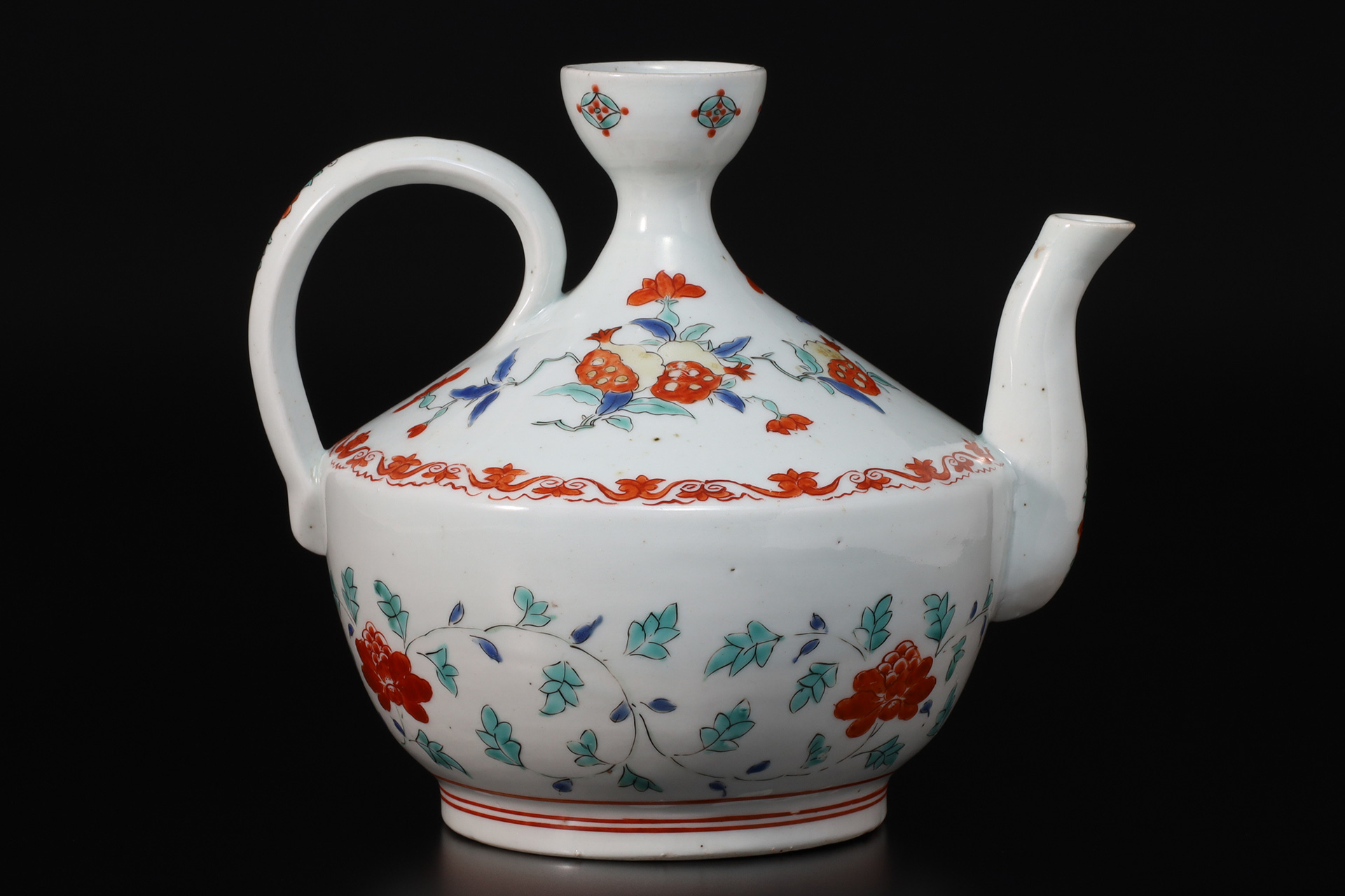 柿右衛門色絵鳳凰唐草文水注（江戸時代）-2