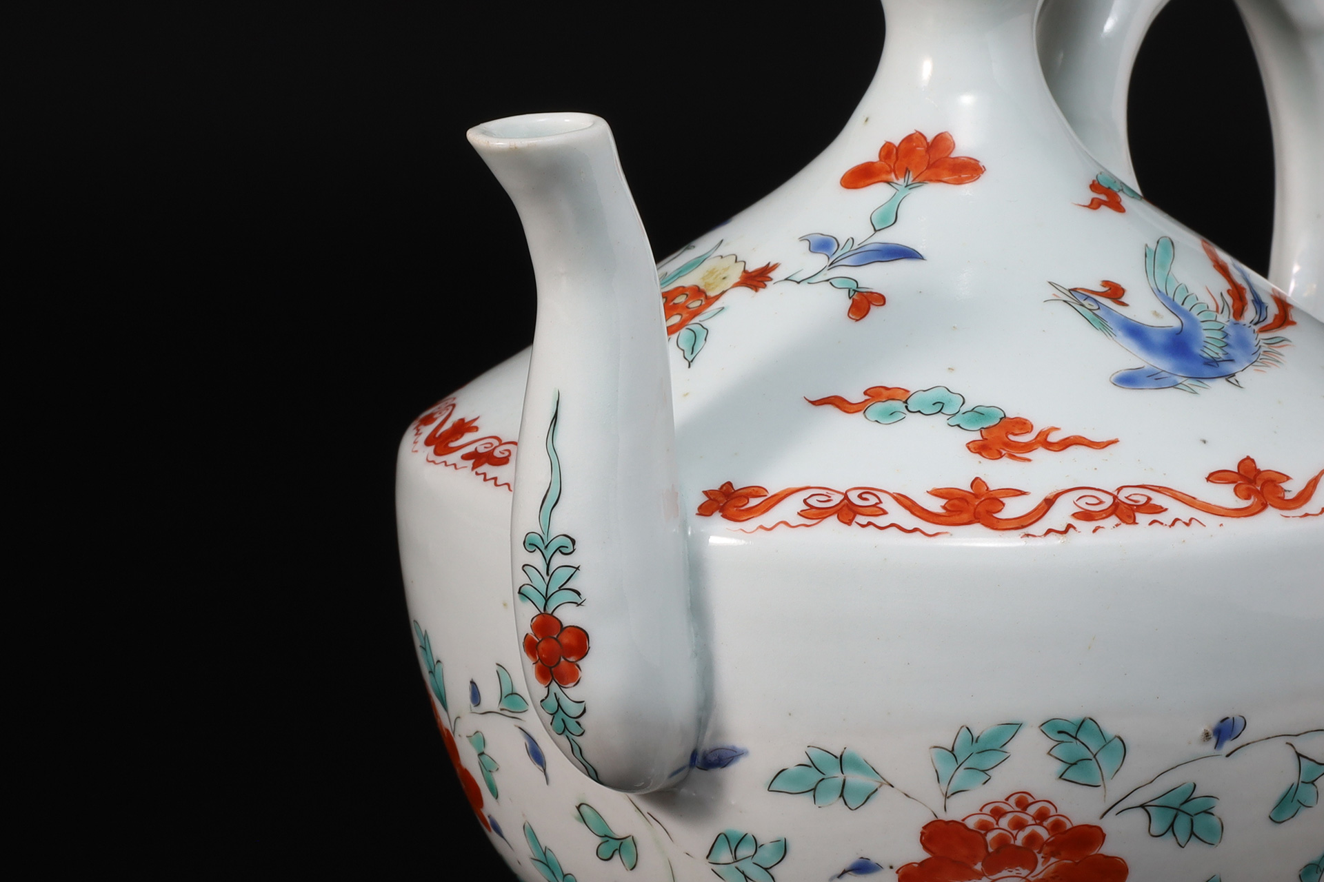 柿右衛門色絵鳳凰唐草文水注（江戸時代）-3