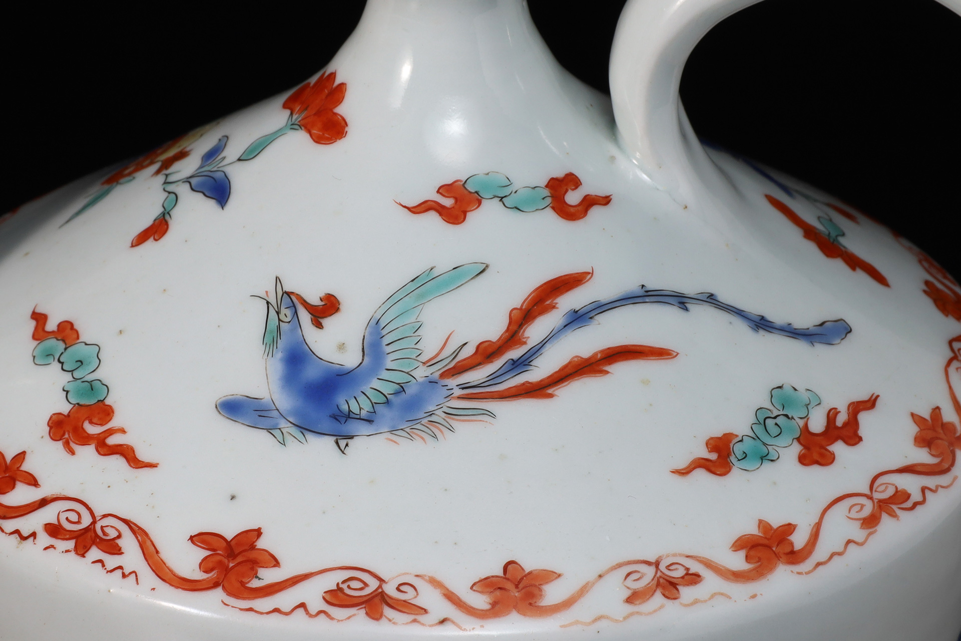 柿右衛門色絵鳳凰唐草文水注（江戸時代）-4