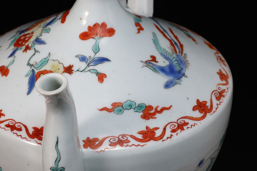 柿右衛門色絵鳳凰唐草文水注(江戸時代)-6