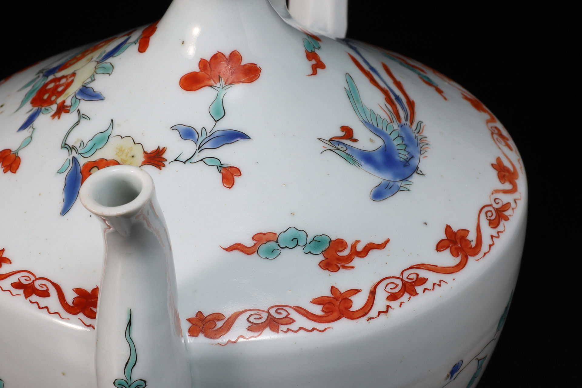 柿右衛門色絵鳳凰唐草文水注（江戸時代）-6