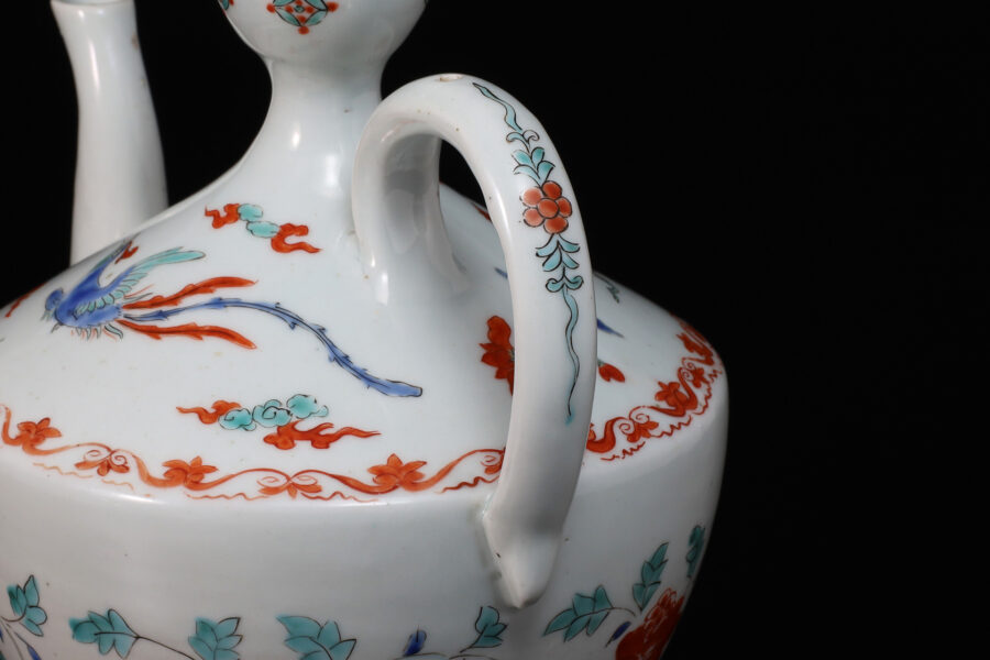 柿右衛門色絵鳳凰唐草文水注(江戸時代)-8