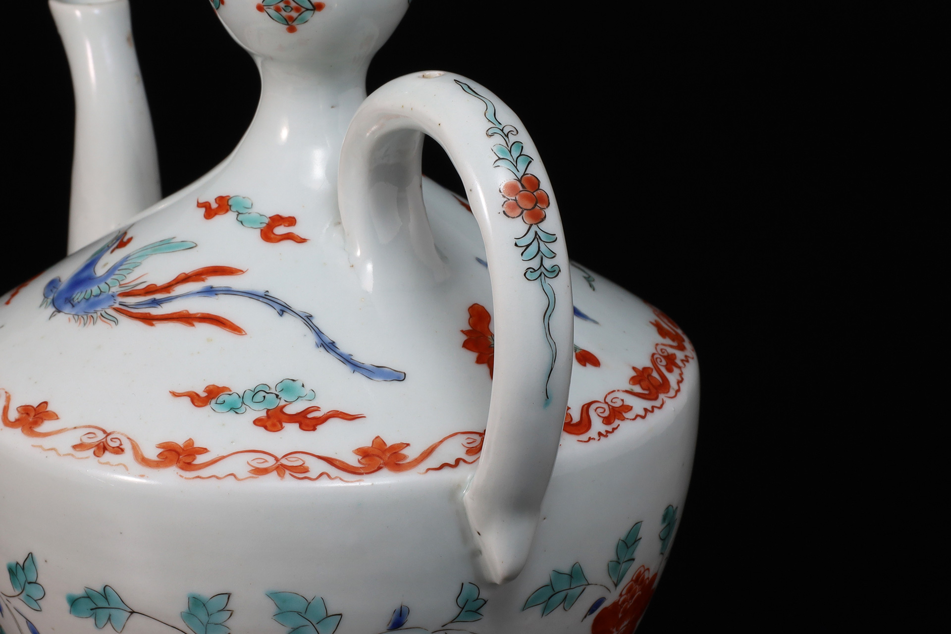 柿右衛門色絵鳳凰唐草文水注（江戸時代）-8