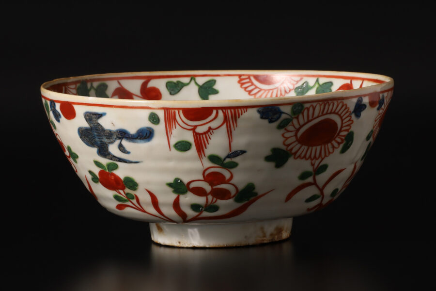 呉須赤絵魁手鉢(明時代)-1
