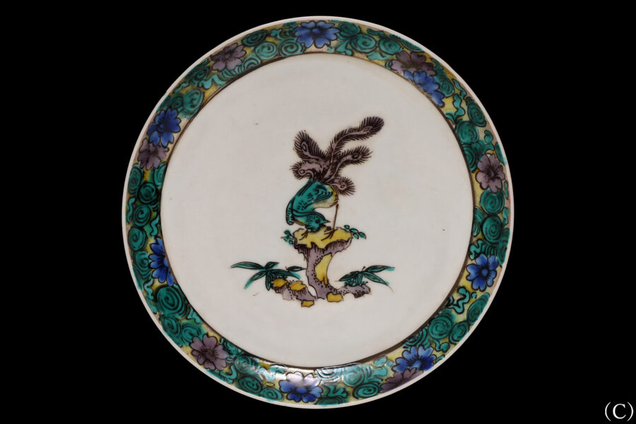 古九谷色絵鳳凰文小皿(五客揃 / 江戸時代)-12