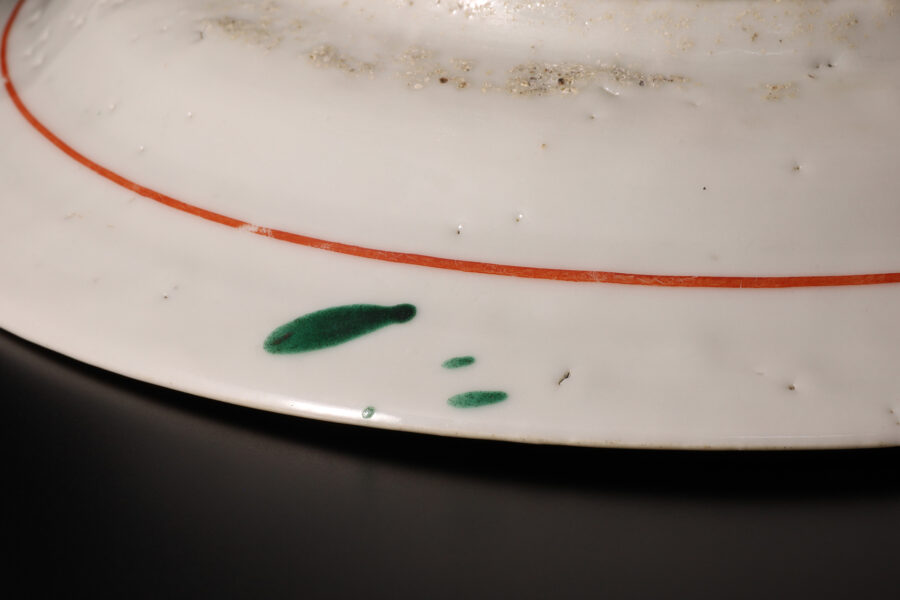 呉須赤絵牡丹鳳凰文平鉢（明時代）-10