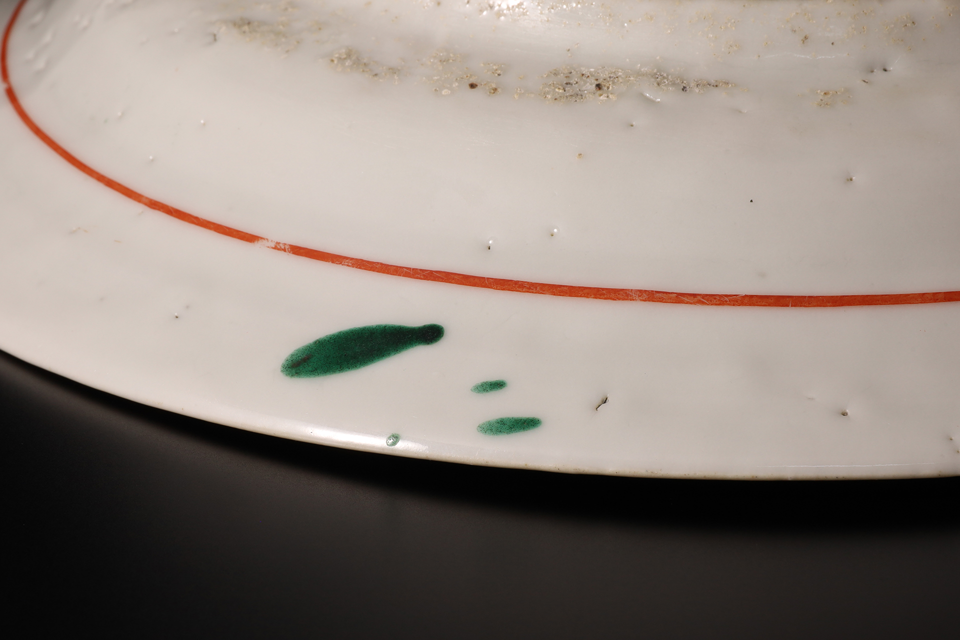 呉須赤絵牡丹鳳凰文平鉢（明時代）-10