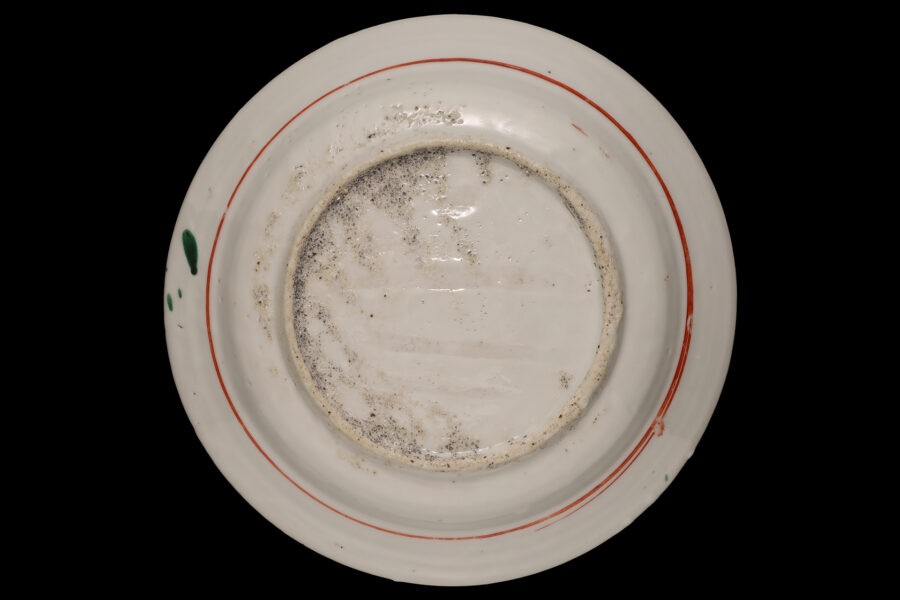 呉須赤絵牡丹鳳凰文平鉢（明時代）-8