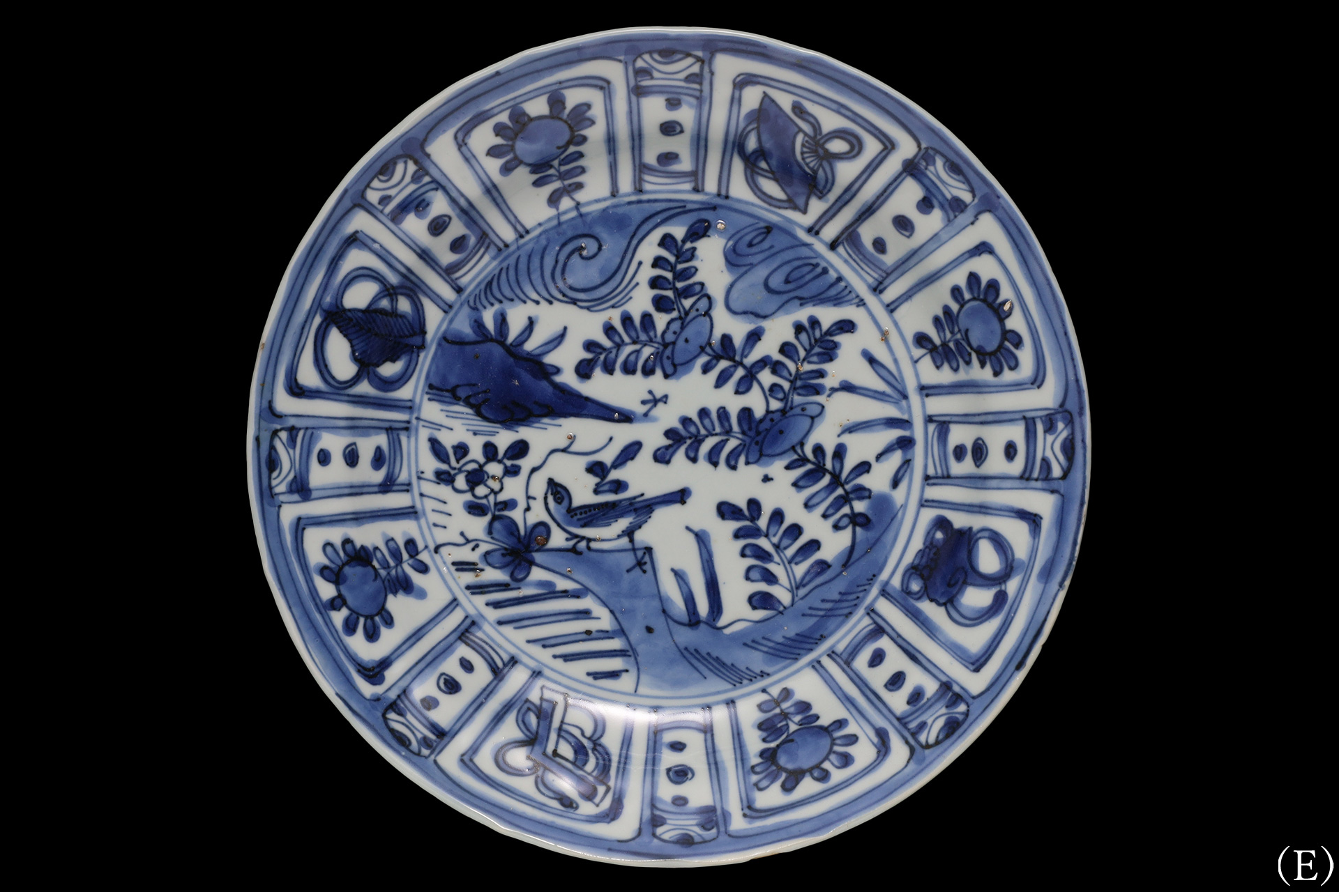 古染付芙蓉手輪花皿（九客揃 / 明時代）-13